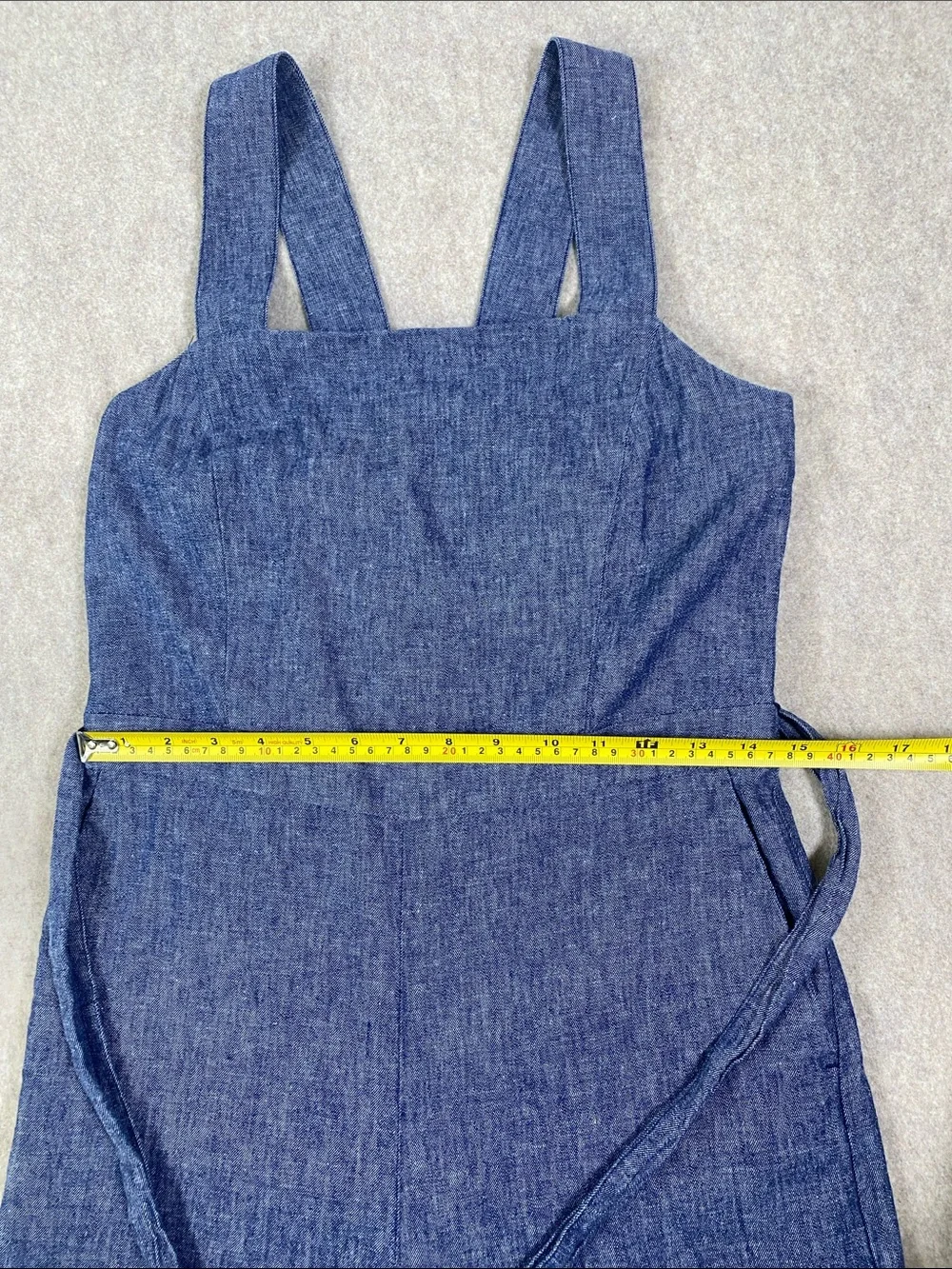 Banana Republic Linen Cotton Chambray Wide Leg Jumpsuit Blue Size 4